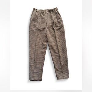 Vintage Fundamental Things Pants Womens 12 Houndstooth Pleated Wide Leg Trouser